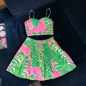 Flamenco parfait crop top and skirt set size 2